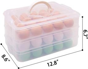 img 3 attached to 🥚 HANSGO 3-Layer Deviled Egg Tray with Lid, Egg Holder Carrier Box Dispenser Container with Handle for 60 Eggs