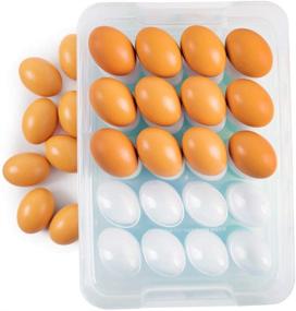 img 2 attached to 🥚 HANSGO 3-Layer Deviled Egg Tray with Lid, Egg Holder Carrier Box Dispenser Container with Handle for 60 Eggs