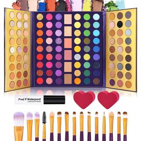 img 4 attached to UCANBE 5pcs Eye Makeup Set - 114 Shades MIRROR Eyeshadow Palette, 15 Soft Brushes Kit, 1 Eye Primer Base, 2 Makeup Blending Sponges, All-Inclusive Gift Set