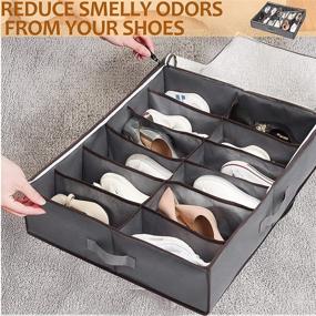 img 1 attached to 👞 NEWLI Under Bed Shoe Storage Organizer: Convenient Solution for Dorm Rooms, Fits 24 Pairs of Shoes, Ideal for Kids, Adults, Men, and Women