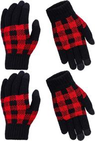 img 4 attached to 🧤 Touchscreen Stretch Knitted Cooraby Gloves – Boys' Cold Weather Accessories