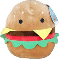 🍔 squishmallow kellytoys - 8 inch (20cm) - carl the cheeseburger plush toy animal pillow pal buddy - super soft stuffed animal birthday gift logo