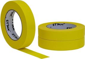 img 1 attached to 🎨 High-quality 3 pk 1" inch x 60yd STIKK Yellow Painters Tape - Easily Remove, Trim, and Finish with Decorative Marking Masking Tape