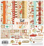 🍁 explore autumn delights with carta bella paper company fall market collection kit - vibrant orange, red, teal, cream, brown, and green paper logo