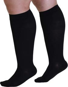 img 1 attached to 🧦 Premium Quality Made in USA Opaque Compression Socks - Knee-Hi Closed Toe Support Hose 20-30mmHg - Unisex (3X-Large, Black)