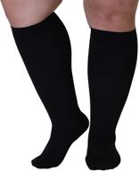 🧦 premium quality made in usa opaque compression socks - knee-hi closed toe support hose 20-30mmhg - unisex (3x-large, black) logo