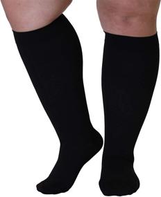 img 4 attached to 🧦 Premium Quality Made in USA Opaque Compression Socks - Knee-Hi Closed Toe Support Hose 20-30mmHg - Unisex (3X-Large, Black)