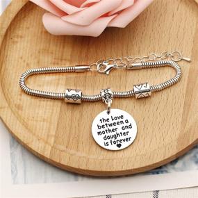 img 1 attached to 🐍 KENYG Mother-Daughter Forever Love: Round Pendant Snake Bracelet Bangle