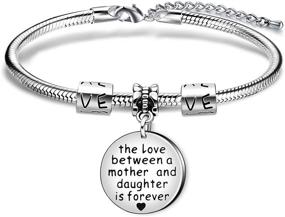 img 4 attached to 🐍 KENYG Mother-Daughter Forever Love: Round Pendant Snake Bracelet Bangle