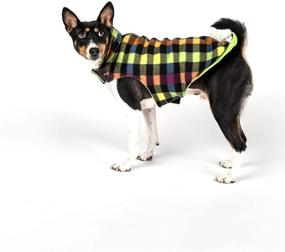 img 1 attached to 🐾 The Worthy Dog Fargo Plaid Wind Resistant Reversible Fleece Jacket - Ideal Fall & Winter Outerwear for Small, Medium, and Large Pets in Green