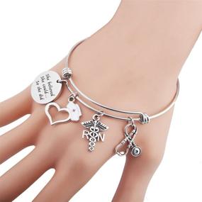 img 3 attached to 🏥 Nurse Bracelet - Inspiring She Believed She Could, So She Did! Perfect RN Charm Bracelet for Nurse Graduation Gift