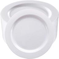 🍽️ 50pcs white plastic dinner plates 10.25 inch - premium disposable plates, safe and reusable - perfect for parties or weddings logo