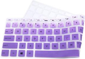 img 1 attached to 💜 Colorful Keyboard Skin Compatible for HP Pavilion X360, Envy x360, Spectre x360, and Pavilion 15 & 17 Series - Purple Ombre