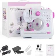 bty portable sewing machine: mini home electric handheld small crafting mending sewing 🧵 machines with foot pedal, 12 built-in stitches for beginners - industrial style in pink logo