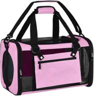 🐾 eooorl cat carriers dog carrier - tsa approved pet carrier for small to medium cats, dogs, and puppies - soft sided travel bag in black, grey, pink, purple, blue logo