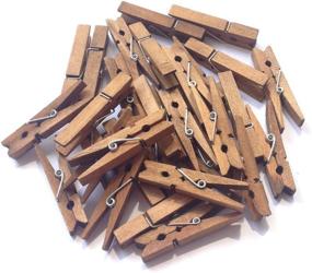 img 1 attached to 🪴 LWR CRAFTS Wooden Small Clothespins 1-7/8" 4.8cm 50 Pieces Per Pack (Jacobean): Durable and Delightful Clothespin Set for Various Uses