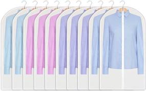 img 4 attached to OUPAI Clear Hanging Garment Bags - Set of 10 Full Zipper Suit Bags | Breathable Dust Covers for Closet and Cloth Storage | Waterproof & Dustproof Garment Storage Bags - 24'' x 40'' /10 Pack