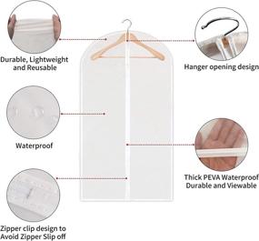 img 2 attached to OUPAI Clear Hanging Garment Bags - Set of 10 Full Zipper Suit Bags | Breathable Dust Covers for Closet and Cloth Storage | Waterproof & Dustproof Garment Storage Bags - 24'' x 40'' /10 Pack