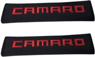🚗 tangpot 2pcs car accessories: red camaro logo seat belt covers for camaro enthusiasts logo