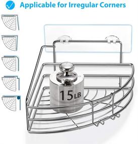 img 3 attached to 🛀 Convenient & Durable Nieifi Corner Shower Caddy Shelf with Hooks - Stainless Steel Bathroom Organizer (2 Pack, Silver)