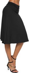 img 1 attached to 🩴 EXCHIC Women's Stretchy Flared Yoga Skirt with Ruched Waistband