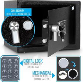 img 3 attached to 🔒 SereneLife SLSFE15 - Home Security Electronic Lock Box - Safe with Mechanical Override, Digital Combination Lock Safe - LED Low Battery Indicator - Includes Mounting Bolts, Keys & (4) x ‘AA’ Batteries