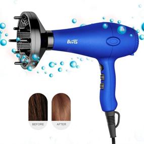 img 3 attached to 💇 1875w Professional Ionic Hair Dryer with Concentrator, Diffuser, and Comb - 2 Speeds, 3 Heat Settings, Powerful DC Motor, 2.65M Salon Cable - Black Blow Dryer