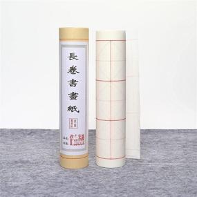 img 1 attached to 🖌️ MEGREZ Chinese Calligraphy Brush Writing Sumi Paper: Xuan Rice Paper Roll with Grids for Students and Beginners Practice - 7.5 cm/Grid, 13.7" x 1968.5"/Roll, White