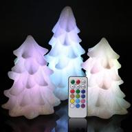 🎄 wondise color changing flameless flickering candles: set of 3 christmas tree shaped led candles for delightful christmas home decoration логотип