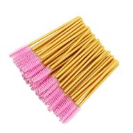 🌟 convenient 300 pack mascara wand eyelash brush-disposable eye lash applicator makeup tool kit in gold/pink logo