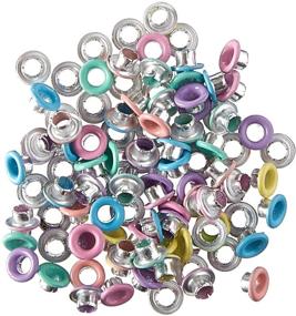 img 1 attached to 💐 Eyelet Outlet Quicklets Round Package of 100-Spring 2: Enhance your Crafting with these Versatile Eyelets!