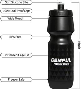 img 2 attached to 🚴 GEMFUL 24 oz Cycling Squeeze Sport Bottle 2 Pack with Bicycle Holder - Black Bike Water Bottles