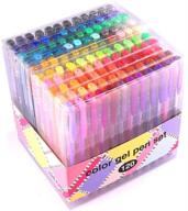 ✒️ gel pens for adult coloring - innhom 120 colors gel pen set - glitter, metallic, pastel, neon, swirl standard colors with case logo