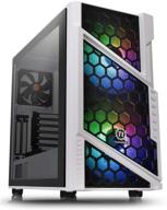 thermaltake commander c31 snow atx mid tower computer chassis with argb 5v motherboard sync, pre-installed 200mm argb rgb front fans + 120mm rear black fan - ca-1n2-00m6wn-00 logo