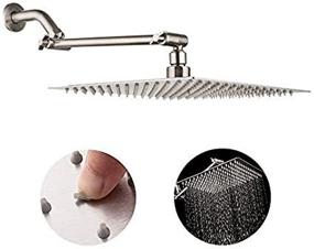 img 1 attached to Lordear Rainfall Shower Head - 10 Inch Ultra Thin Stainless Steel with Adjustable Extension Arm