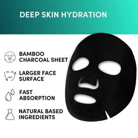 img 1 attached to WOLF PROJECT Hydrating Sheet Mask (5 Pack) - Men's Hydrating and Moisturizing Face Mask with Natural Serum, Bamboo Charcoal Sheets, Vitamin B3, and Hyaluronic Acid for Glowing Skin