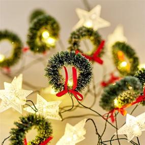 img 3 attached to MIYA LIFE Christmas Wreath String Light 6.5ft - 40 LED for Indoor Shopwindow, Home Party & Winter Decorations (Red Green)