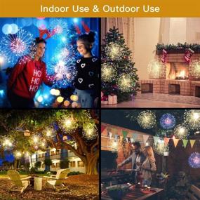 img 2 attached to Waterproof Decorative Hanging Starburst Lights - Digcreat Firework Lights Wire Lights, 120 LED DIY 8 Modes Dimmable String Fairy Lights with Remote Control, Ideal for Christmas, Home, Patio - Warm White (4 Pack)