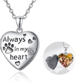 img 4 attached to 🐾 TANGPOET Sterling Silver Dog Necklace: Paw Print Pendant Locket for Memorable Keepsakes & Meaningful Gifts