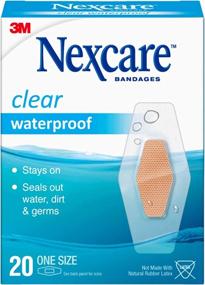 img 4 attached to 🩹 Nexcare Waterproof Clear Bandages, Germproof, 20 Count Packages - Pack of 4