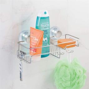 img 3 attached to 🚿 Silver Suction Shower Caddy Combo Basket for Shampoo, Conditioner, Soap by mDesign