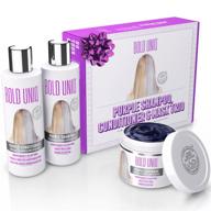 💜 purple hair care trio gift set: banishes brassy tones, brightens blonde, platinum, ash, silver & grays. paraben & sulfate free. peta approved cruelty-free and 100% vegan. logo