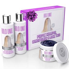 img 4 attached to 💜 Purple Hair Care Trio Gift Set: Banishes Brassy Tones, Brightens Blonde, Platinum, Ash, Silver & Grays. Paraben & Sulfate Free. PETA Approved Cruelty-Free and 100% Vegan.