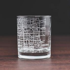 img 1 attached to 🥃 Chicago Map Etched Whiskey Glass by Greenline Goods - 10 Oz Tumbler for Stylish Chicago Lovers - Old Fashioned Rocks Glass