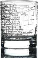 🥃 chicago map etched whiskey glass by greenline goods - 10 oz tumbler for stylish chicago lovers - old fashioned rocks glass logo