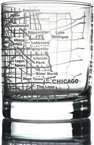 img 4 attached to 🥃 Chicago Map Etched Whiskey Glass by Greenline Goods - 10 Oz Tumbler for Stylish Chicago Lovers - Old Fashioned Rocks Glass