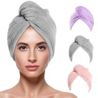 💆 3-pack of tuxhui microfiber hair towel wraps - super absorbent quick-dry hair turbans for women with curly, long, and thick hair logo