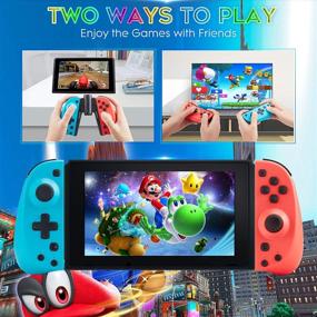 img 3 attached to 🎮 Compatible Neon Joy-Con Controller Replacement for Nintendo Switch - Left and Right Joy Pad with Macro Button, Turbo, Vibration, Motion Functions - Wired or Wireless L/R Switch Remotes