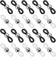 👓 jdesun 20 pieces eyeglass chain ends: adjustable metal silver bead rubber connectors for glasses holder necklace chain logo