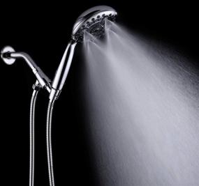 img 2 attached to 🚿 High Pressure Handheld Shower Head with 6 Spray Settings, Detachable 4.9&#34; Face, 70‘’ Extra Long Etainless-steel Flexible Hose, Metal Adjustable Bracket - Chrome